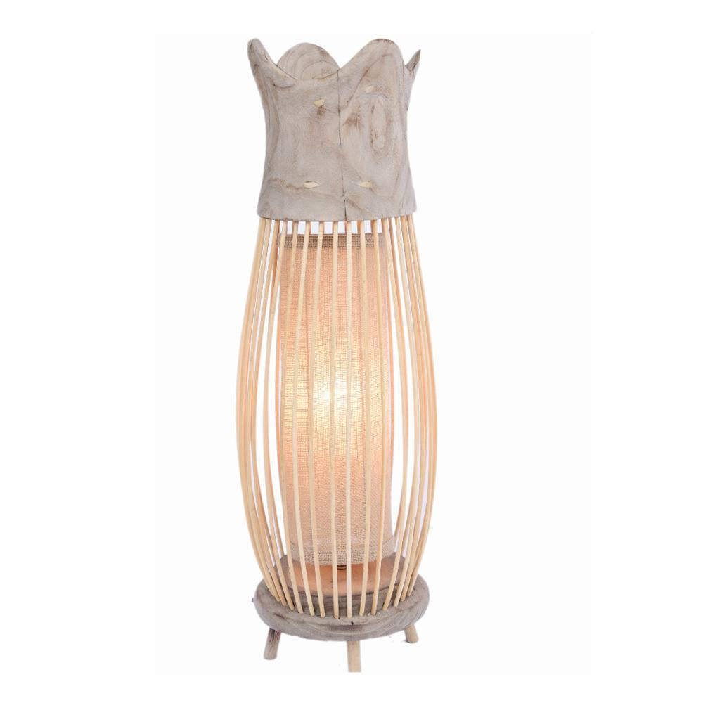 Wooden Table Lamp with Fabric Shade CF19217