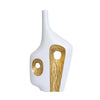 White & Gold Ceramic Abstract Shaped Vase - A FA-D2113A