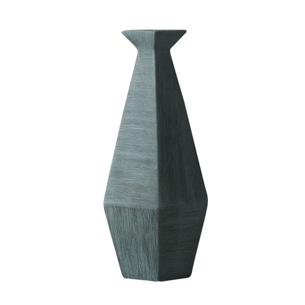 Angular Ceramic Textured Vase - Teal ZD-018
