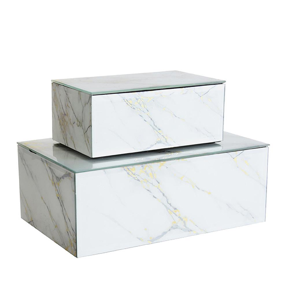 White Glass Decorative Box - Large FC-ZS2032A