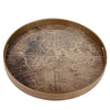 Round Tray with Glass Top and Vintage Map Detail FACBJ10