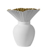 White Porcelain Vase with Ruffle & Gold Detail HPDD3207J