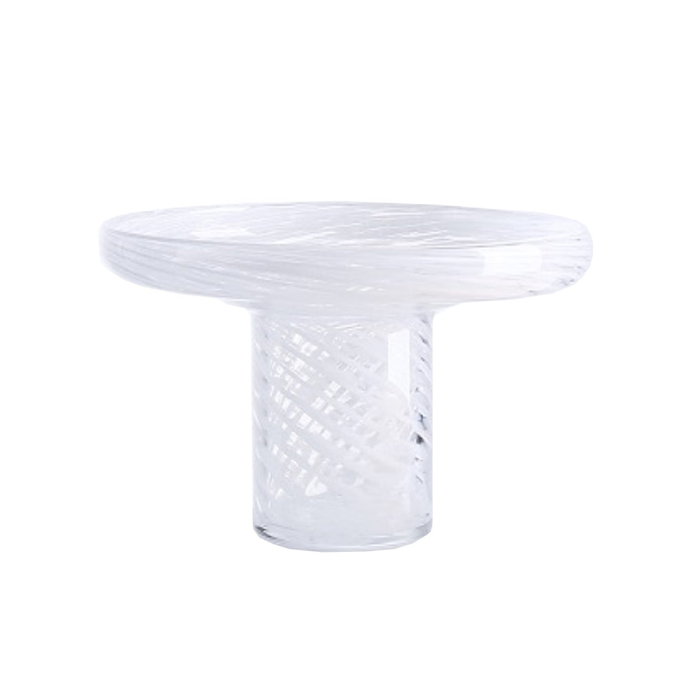 White Glass Pedestal Bowl 36019