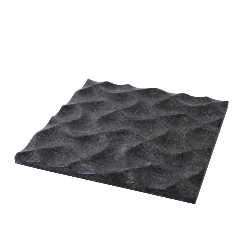 Square Textured Stone Tray - Black FB-T2115A