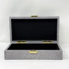 Grey Decorative Box with Shagreen Finish and Gold Detail - Small FB-PG1902C