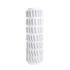 White Dimensional Cylindrical Ceramic Vase - Large مزهرية