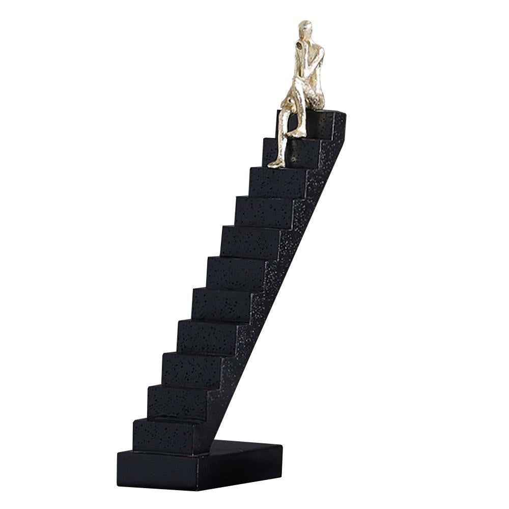 Gold & Black Figure on Stairs Sculpture - A FA-SZ2008A