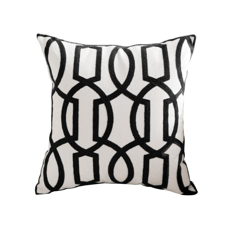 Embroidered Geometric Pattern Cushion MND093