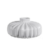 White Ruffled Ceramic Vase - Wide OMS01017151W