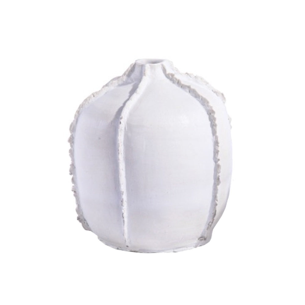 White Porcelain Round Vase - A 608762