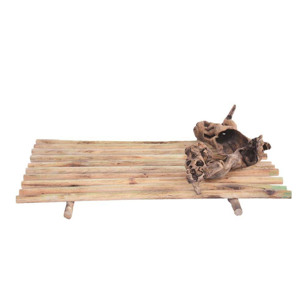 Wooden Decorative Tray with Feet & Driftwood Detail CF19286