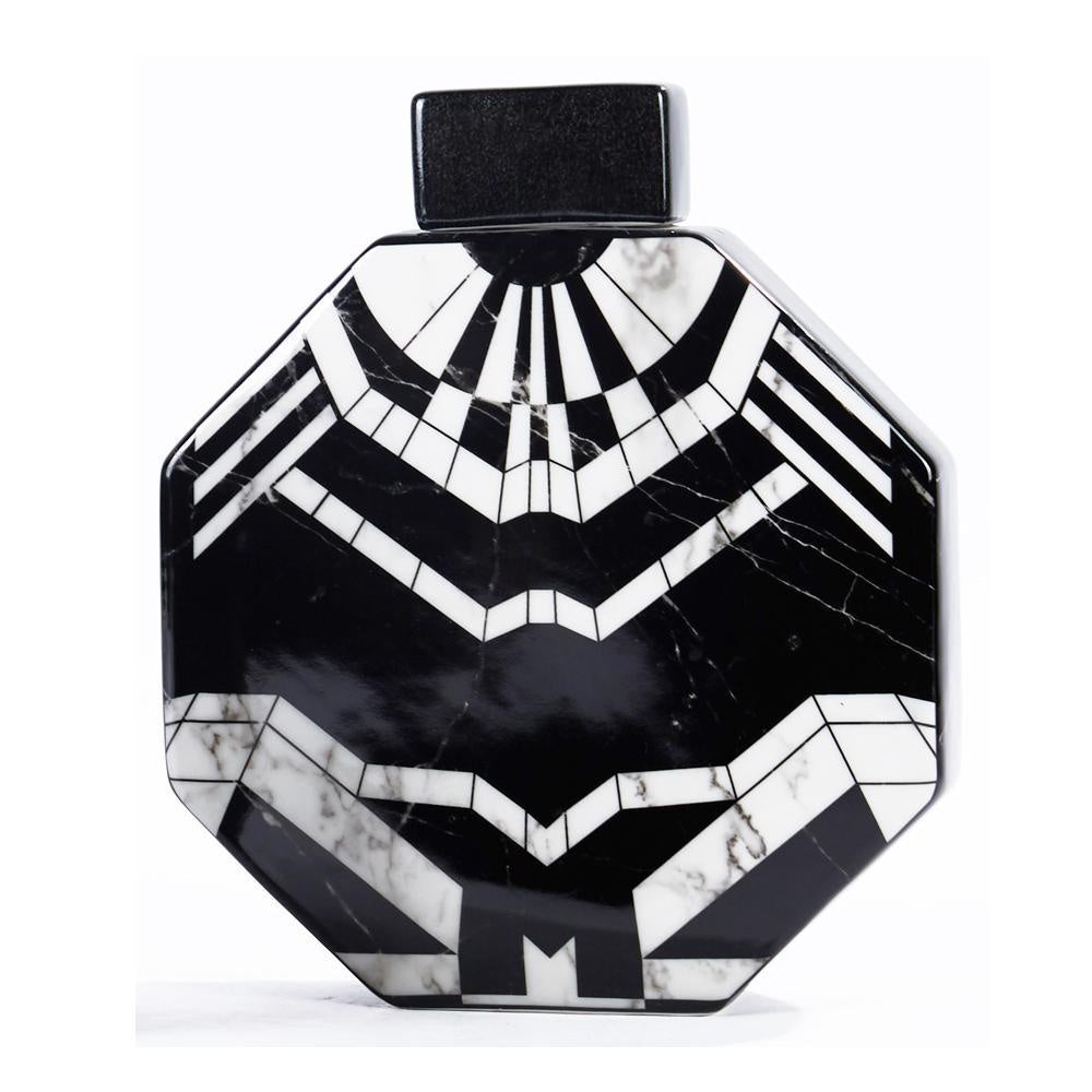 Black & White Art Deco Ceramic Jar - Large 606717