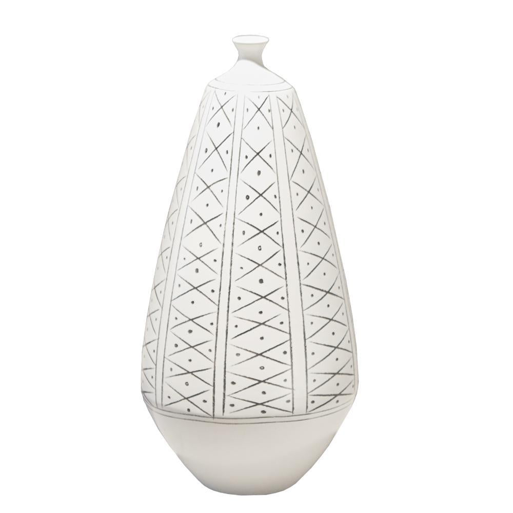 Black & White Patterned Ceramic Vase - Large 603006