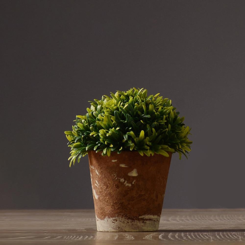 Potted Faux Plant in Rustic Planter - Medium 002M