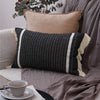 Black & White Embroidered Cushion with TasselsBQ000727-B-R وسادة