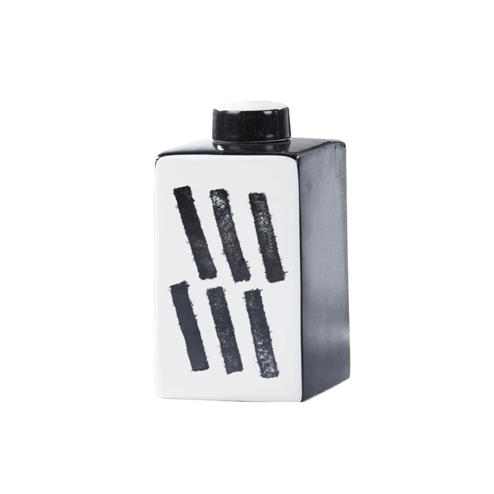 Black & White Ceramic Jar - E 606936