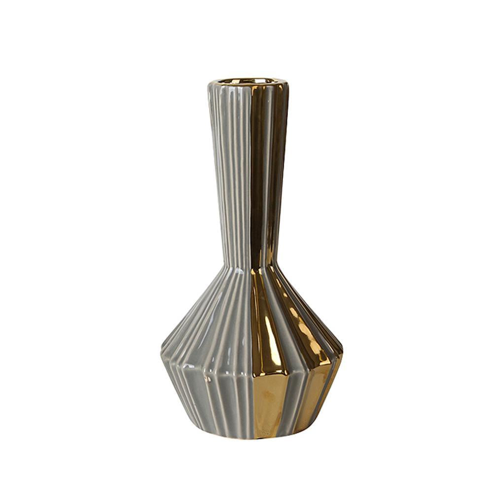 Grey & Gold Ceramic Vase - Medium FA-D2060B
