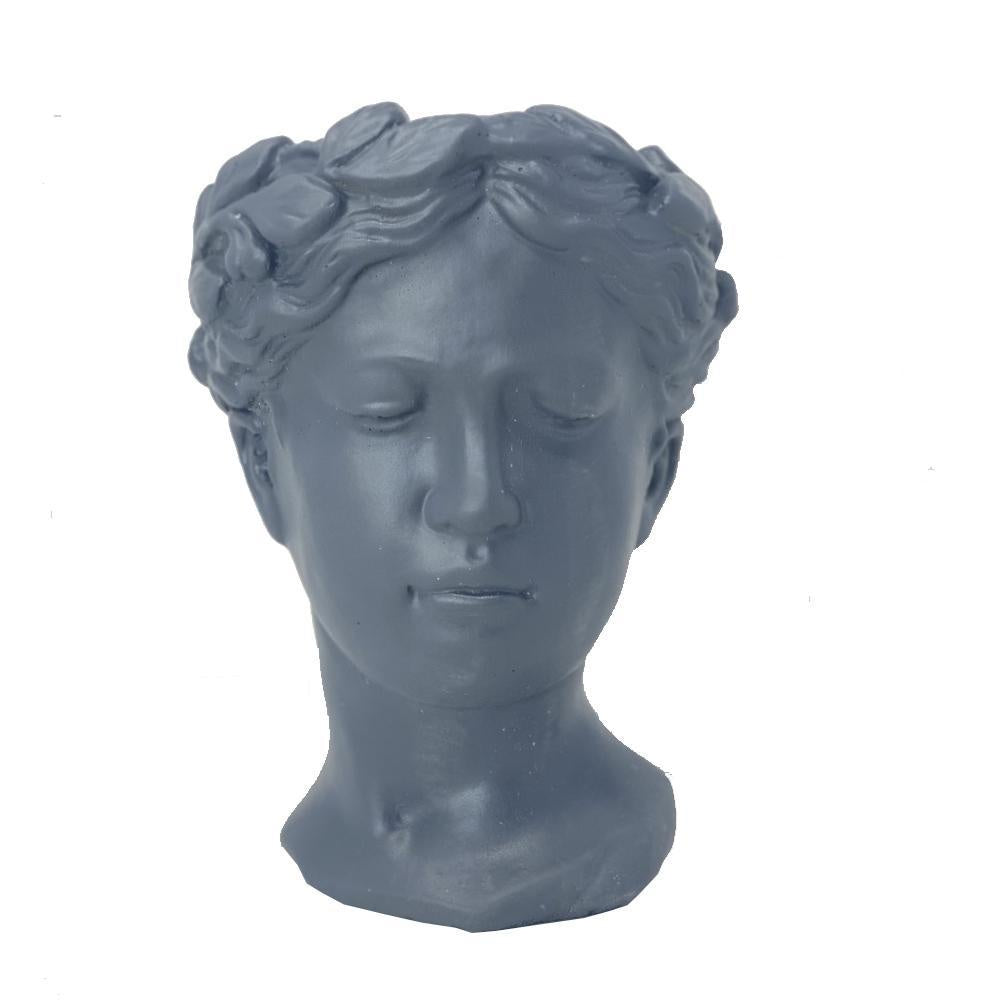 Deep Grey Female Cement Head Planter ZD-158