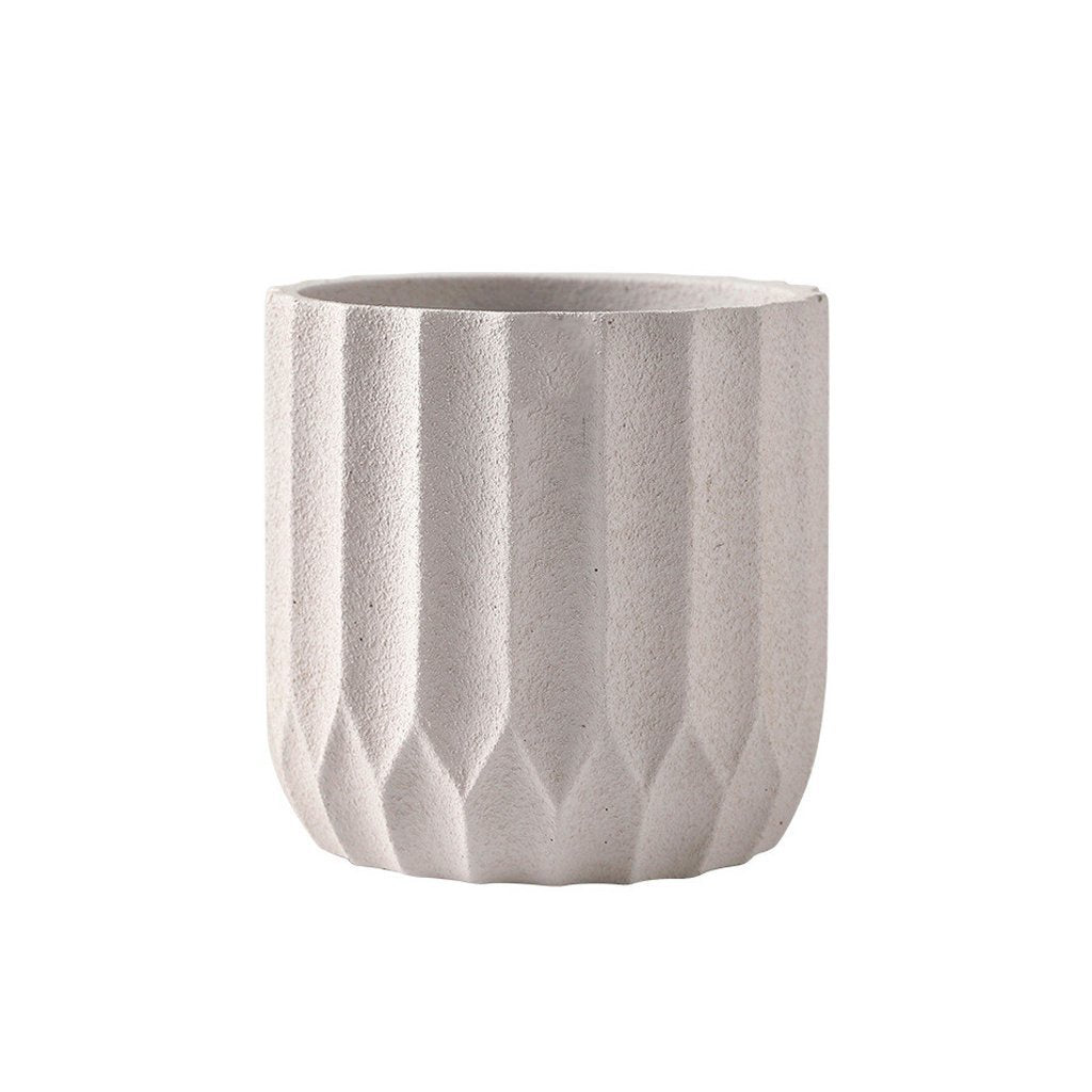 Solid White Concrete Planter - Small ZD-030S