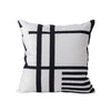 Black & White Embroidered Stripes Cushion MND118