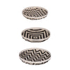 Set of 3 Round Geometric Black & White Wash Trays 43799