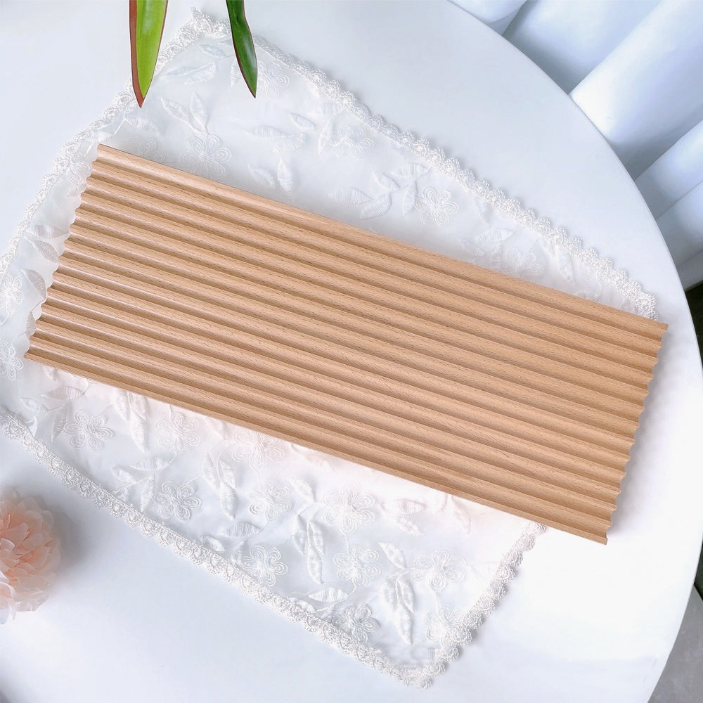 Rectangular Ribbed Wooden Tray FB-042