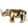 Gold Ceramic Rhinoceros Sculpture FAAD04