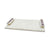 White Marble Tray with Amethyst Inlay Handles 44640