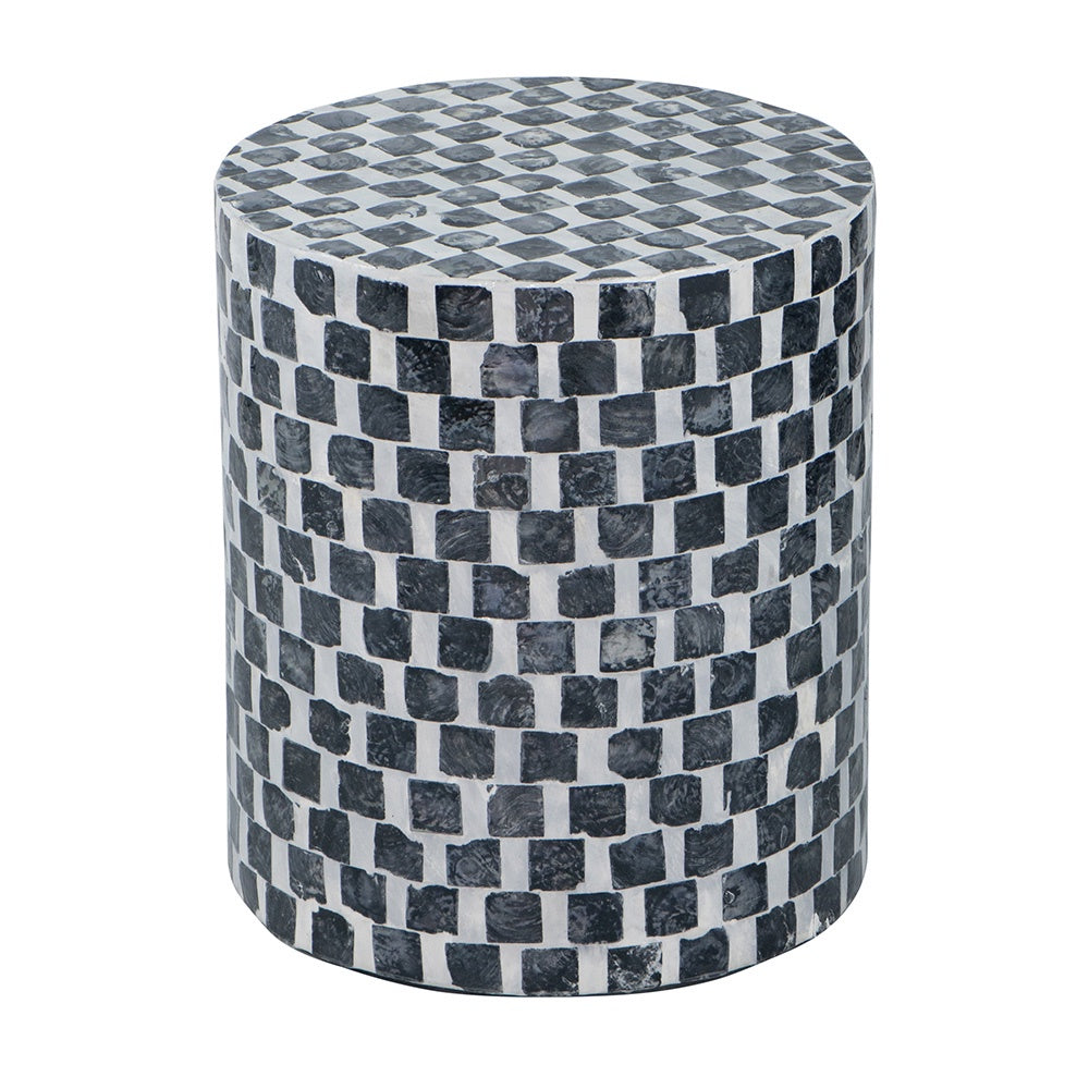 Black & White Capiz Shell Stool 44835