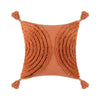 Coral Woven Cushion with Tufted Pattern & Tassels MND247