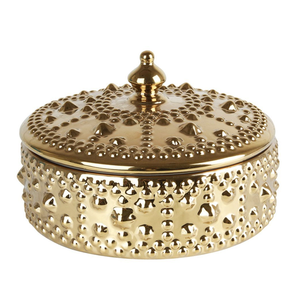 Gold Ceramic Box with Lid FL-D424