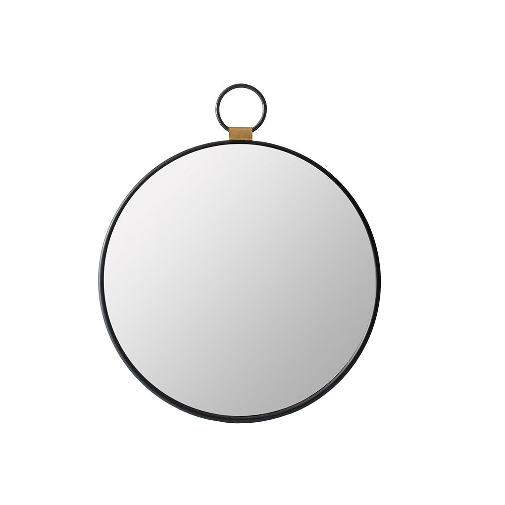 Black & Gold Round Mirror - Medium 45258