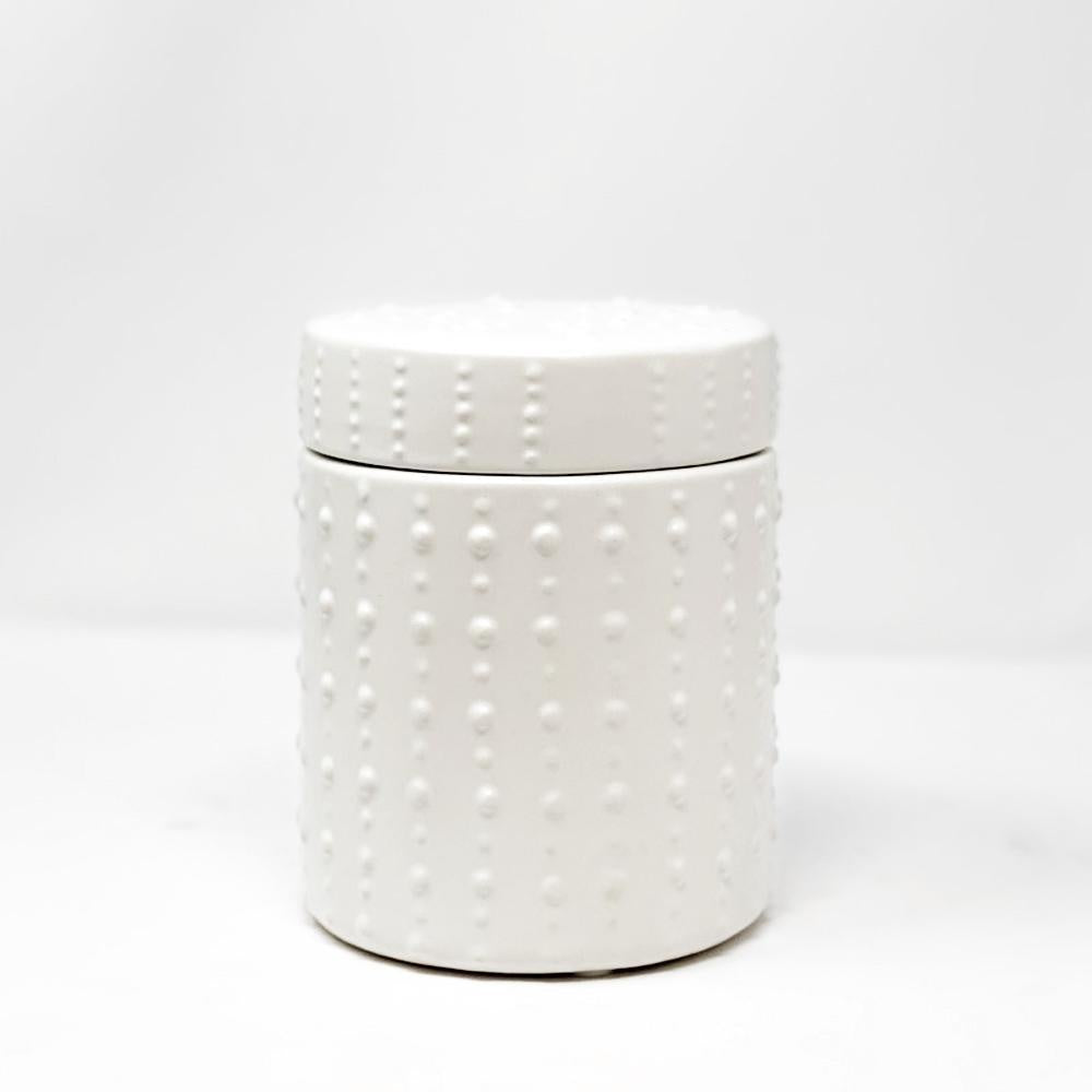 White Ceramic Particle Jar - C FA-D2003C