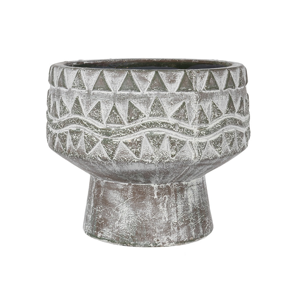 Distressed Terracotta Planter with Pedestal 460174
