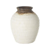 Aged White & Brown Ceramic Vessel 460183