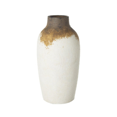 Aged White & Brown Ceramic Vessel 460184
