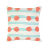 Turquoise & Coral Pom Pom Cushion - Square BQ000565-T-SQ