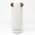 White Ceramic Vase with Contrast Details - Tall مزهرية