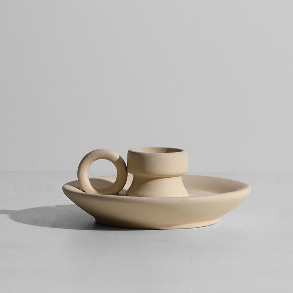 Beige Ceramic Candleholder YXHP-D