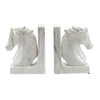 Set of 2 Marbled Ceramic Horse Bookends