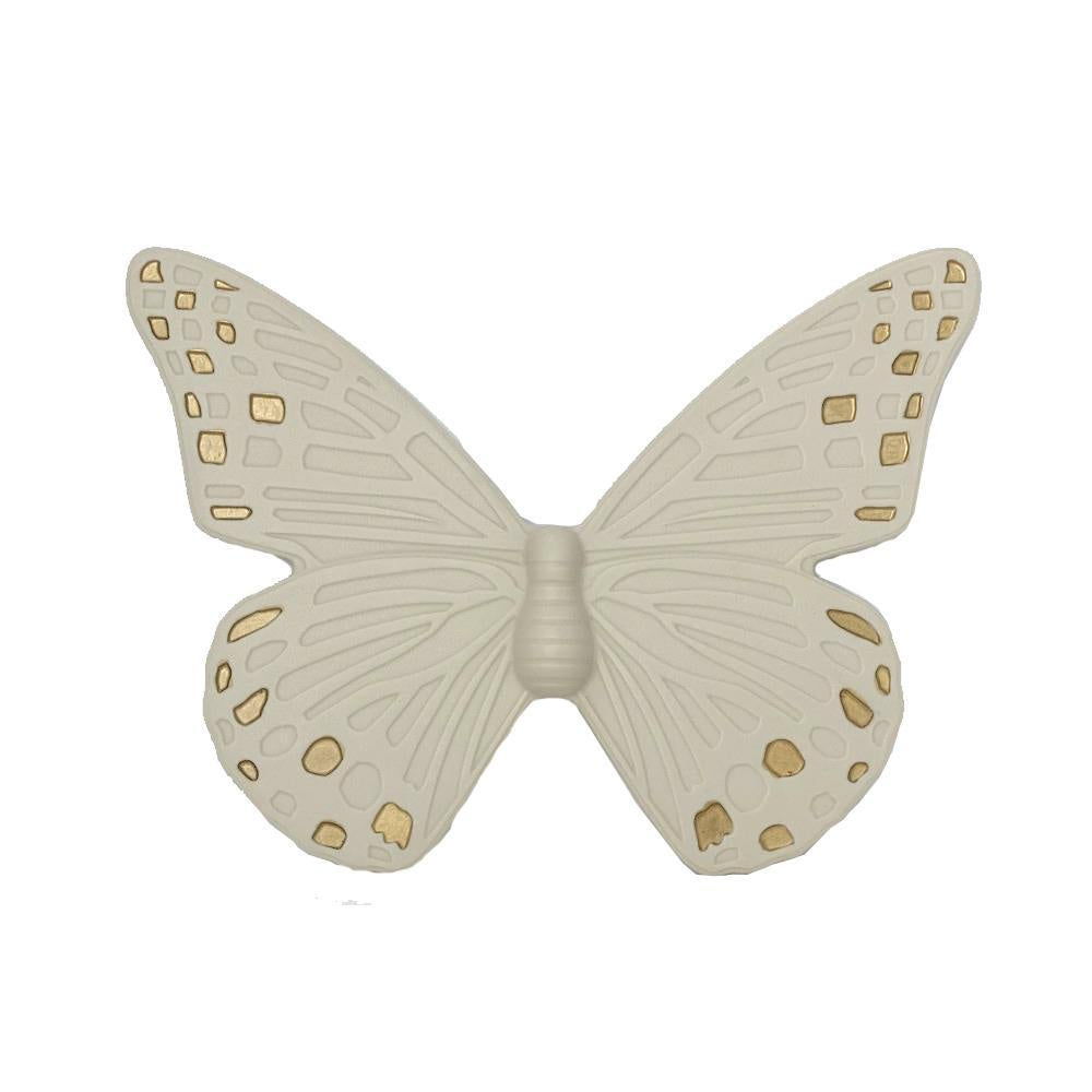 Beige Porcelain Butterfly with Gold Spots - Medium CY3874G2-G