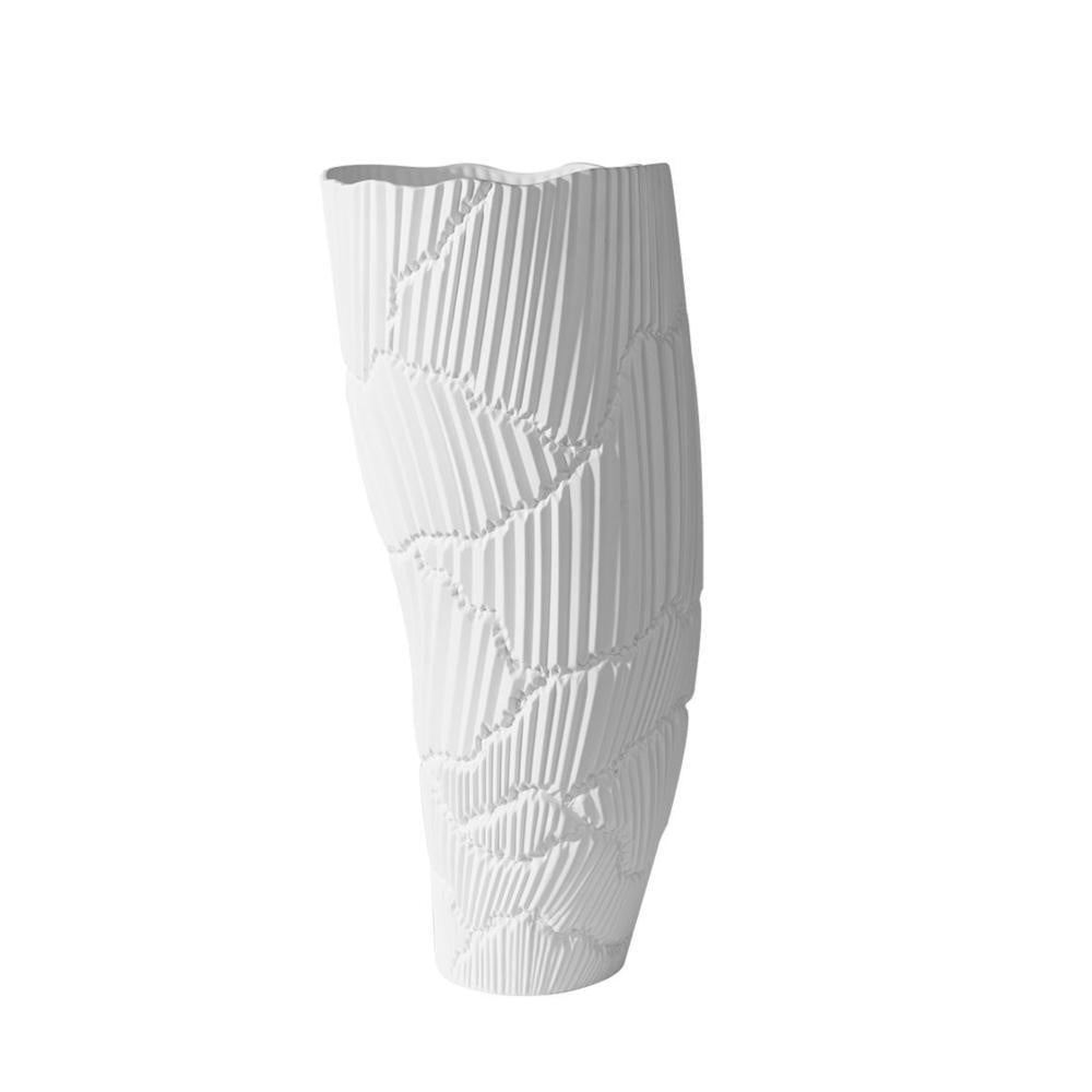 White Sculptural Ceramic Vase CY3840W2