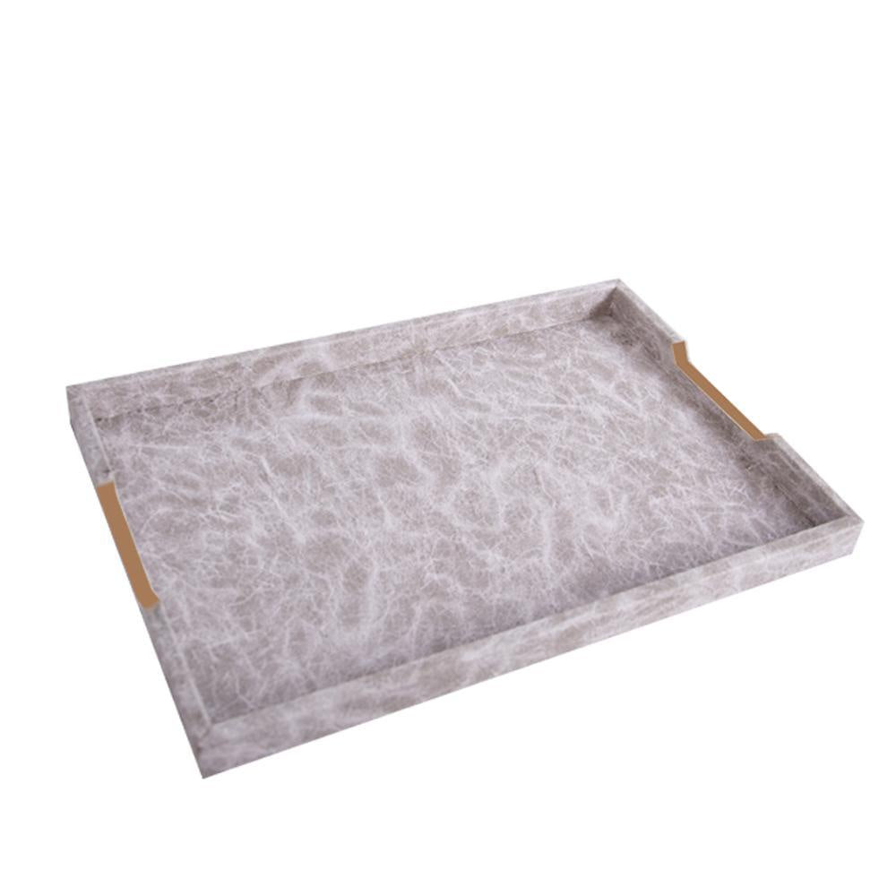 Brown Leather Tray with Metal Detail FB-PG2006B