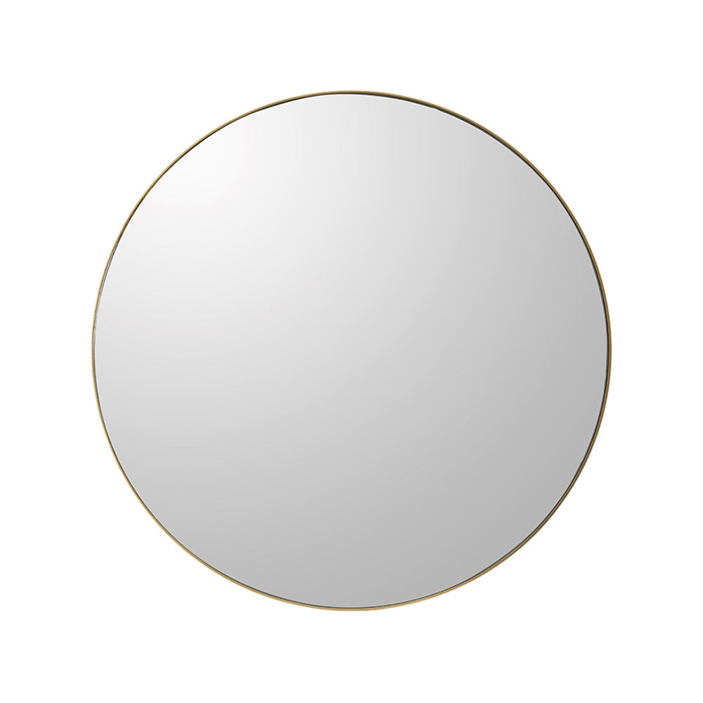 Round Gold Trimmed Wall Mirror 48145