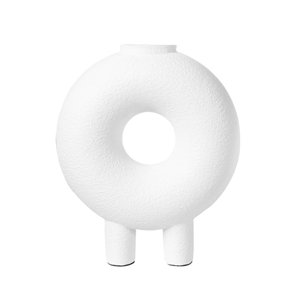 Round White Resin Vase with Legs - Large 9000-108L