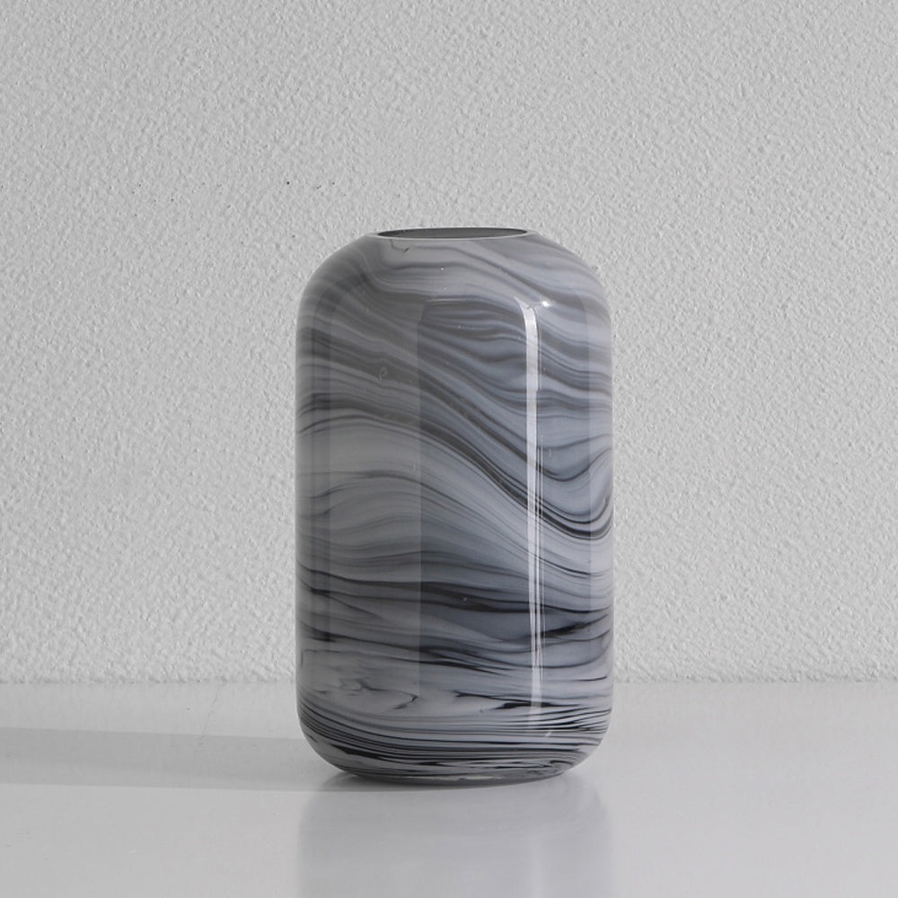 Grey Glass Vase with Swirl Detail O9650-1