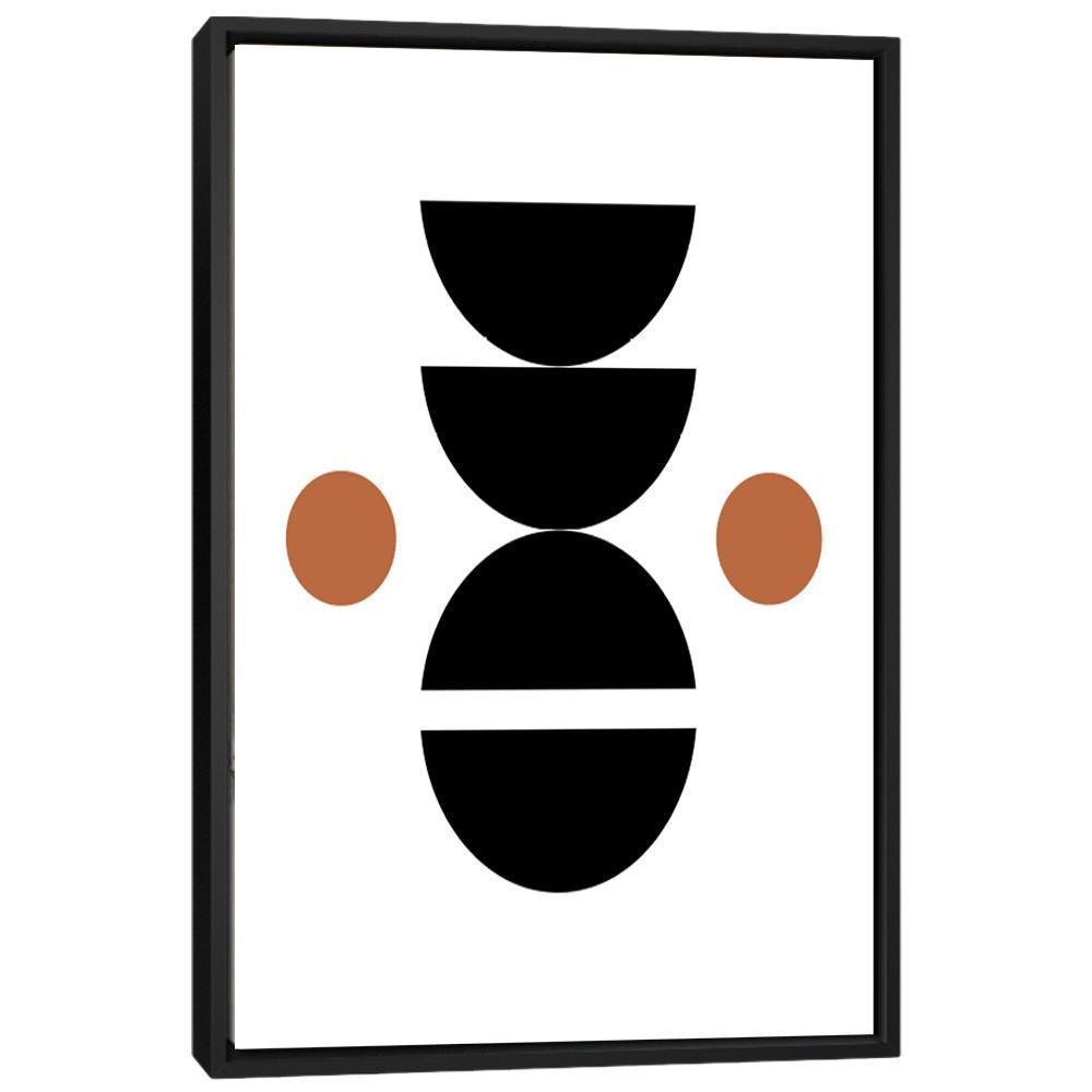 Black & Tan Mid-Century Modern Geometric Art جدار الفن