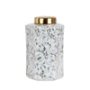 White Ceramic Jar with Gold Pattern - Small FL-D451B