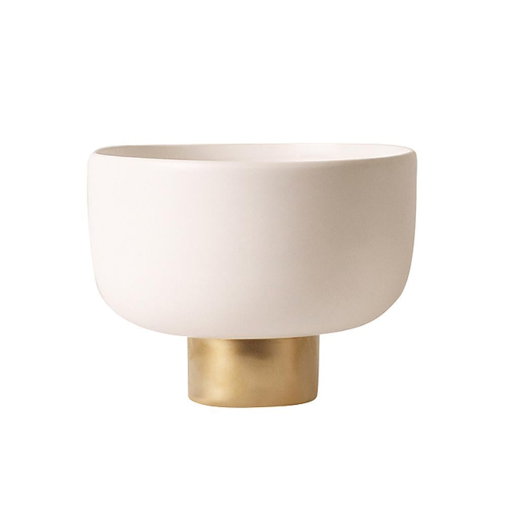 White & Gold Ceramic Bowl - Large FA-D2073A