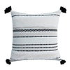 Black & White Tufted Woven Cushion with TasselsRB012 وسادة